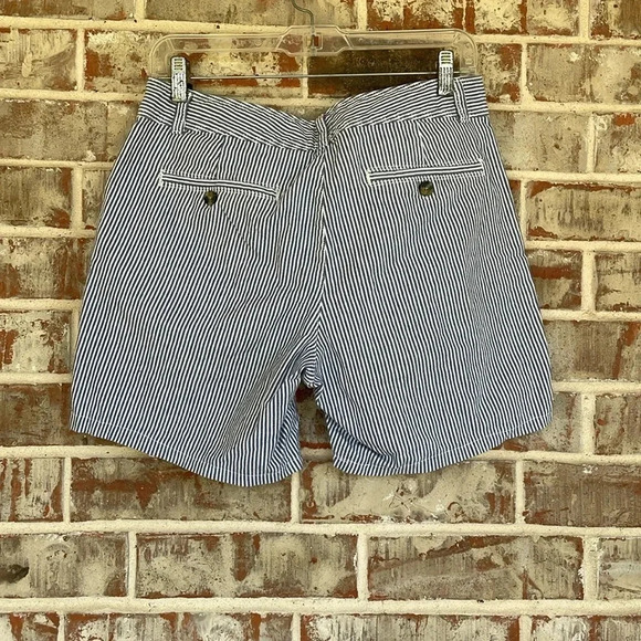 Dockers Blue White Pin Striped Denim Trouser Shorts - Picture 5 of 9